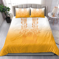Philippines Barong Style Bedding Set with Polynesian Art and Leaf Motif Yellow Color LT03 - Polynesian Pride