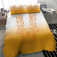 Philippines Barong Style Bedding Set with Polynesian Art and Leaf Motif Yellow Color LT03 - Polynesian Pride