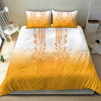 Philippines Barong Style Bedding Set with Polynesian Art and Leaf Motif Yellow Color LT03 - Polynesian Pride
