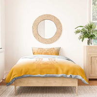 Philippines Barong Style Bedding Set with Polynesian Art and Leaf Motif Yellow Color LT03 - Polynesian Pride