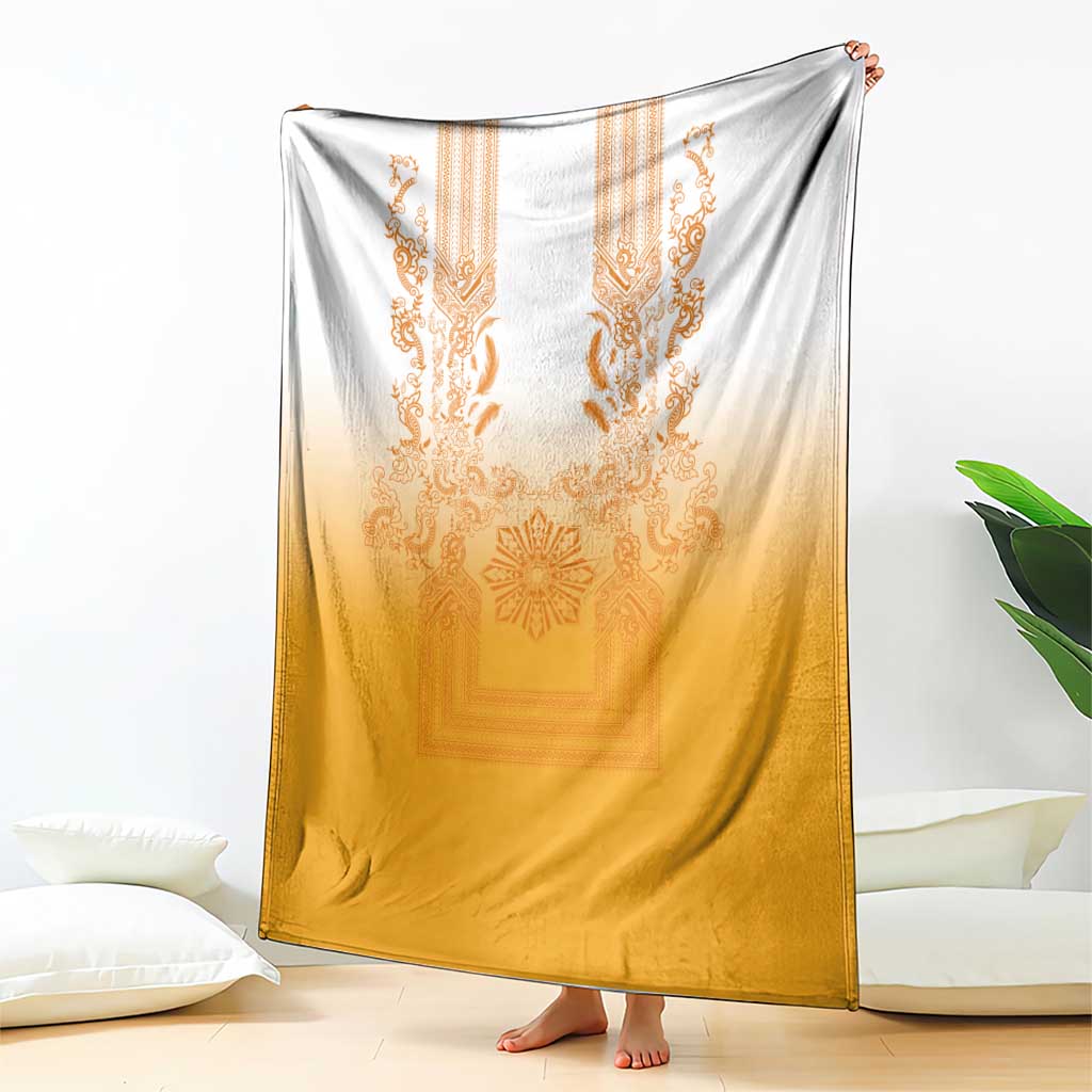 Philippines Barong Style Blanket with Polynesian Art and Leaf Motif Yellow Color LT03 - Polynesian Pride