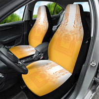 Philippines Barong Style Car Seat Cover with Polynesian Art and Leaf Motif Yellow Color LT03 - Polynesian Pride