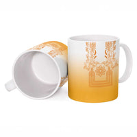 Philippines Barong Style Ceramic Mug with Polynesian Art and Leaf Motif Yellow Color LT03 - Polynesian Pride