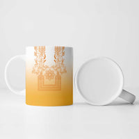 Philippines Barong Style Ceramic Mug with Polynesian Art and Leaf Motif Yellow Color LT03 - Polynesian Pride