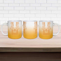 Philippines Barong Style Ceramic Mug with Polynesian Art and Leaf Motif Yellow Color LT03 - Polynesian Pride