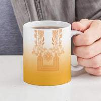 Philippines Barong Style Ceramic Mug with Polynesian Art and Leaf Motif Yellow Color LT03 - Polynesian Pride