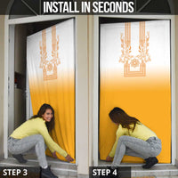 Philippines Barong Style Door Cover with Polynesian Art and Leaf Motif Yellow Color LT03 - Polynesian Pride