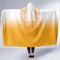 Philippines Barong Style Hooded Blanket with Polynesian Art and Leaf Motif Yellow Color LT03 One Size Yellow - Polynesian Pride