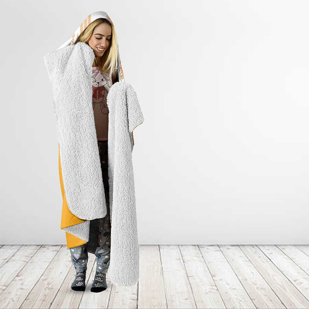 Philippines Barong Style Hooded Blanket with Polynesian Art and Leaf Motif Yellow Color LT03 - Polynesian Pride