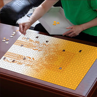 Philippines Barong Style Puzzle with Polynesian Art and Leaf Motif Yellow Color