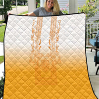 Philippines Barong Style Quilt with Polynesian Art and Leaf Motif Yellow Color LT03 Yellow - Polynesian Pride