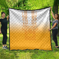 Philippines Barong Style Quilt with Polynesian Art and Leaf Motif Yellow Color LT03 - Polynesian Pride