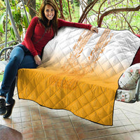 Philippines Barong Style Quilt with Polynesian Art and Leaf Motif Yellow Color LT03 - Polynesian Pride