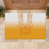 Philippines Barong Style Rubber Doormat with Polynesian Art and Leaf Motif Yellow Color LT03 Yellow - Polynesian Pride