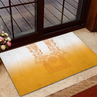Philippines Barong Style Rubber Doormat with Polynesian Art and Leaf Motif Yellow Color LT03 - Polynesian Pride