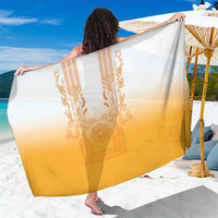 Philippines Barong Style Sarong with Polynesian Art and Leaf Motif Yellow Color LT03 One Size 44 x 66 inches Yellow - Polynesian Pride