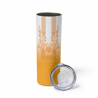 Philippines Barong Style Skinny Tumbler with Polynesian Art and Leaf Motif Yellow Color