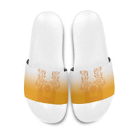 Philippines Barong Style Slide Sandals with Polynesian Art and Leaf Motif Yellow Color LT03 Yellow - Polynesian Pride