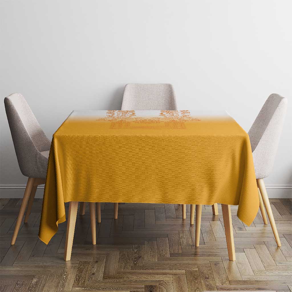 Philippines Barong Style Tablecloth with Polynesian Art and Leaf Motif Yellow Color LT03 - Polynesian Pride