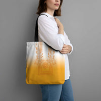 Philippines Barong Style Tote Bag with Polynesian Art and Leaf Motif Yellow Color LT03 - Polynesian Pride