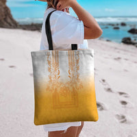Philippines Barong Style Tote Bag with Polynesian Art and Leaf Motif Yellow Color LT03 - Polynesian Pride