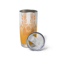 Philippines Barong Style Tumbler Cup with Polynesian Art and Leaf Motif Yellow Color LT03 - Polynesian Pride