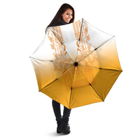Philippines Barong Style Umbrella with Polynesian Art and Leaf Motif Yellow Color LT03 - Polynesian Pride