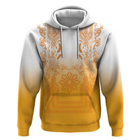Philippines Barong Style Zip Hoodie with Polynesian Art and Leaf Motif Yellow Color LT03 Pullover Hoodie Yellow - Polynesian Pride