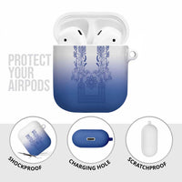 Philippines Barong Style AirPods Case with Polynesian Art and Leaf Motif Blue Color LT03 - Polynesian Pride