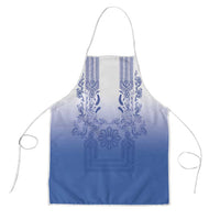 Philippines Barong Style Apron with Polynesian Art and Leaf Motif Blue Color LT03 Blue - Polynesian Pride