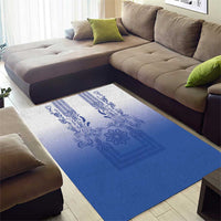 Philippines Barong Style Area Rug with Polynesian Art and Leaf Motif Blue Color LT03 - Polynesian Pride