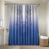 Philippines Barong Style Bathroom Set with Polynesian Art and Leaf Motif Blue Color LT03 Shower Curtain Only Blue - Polynesian Pride