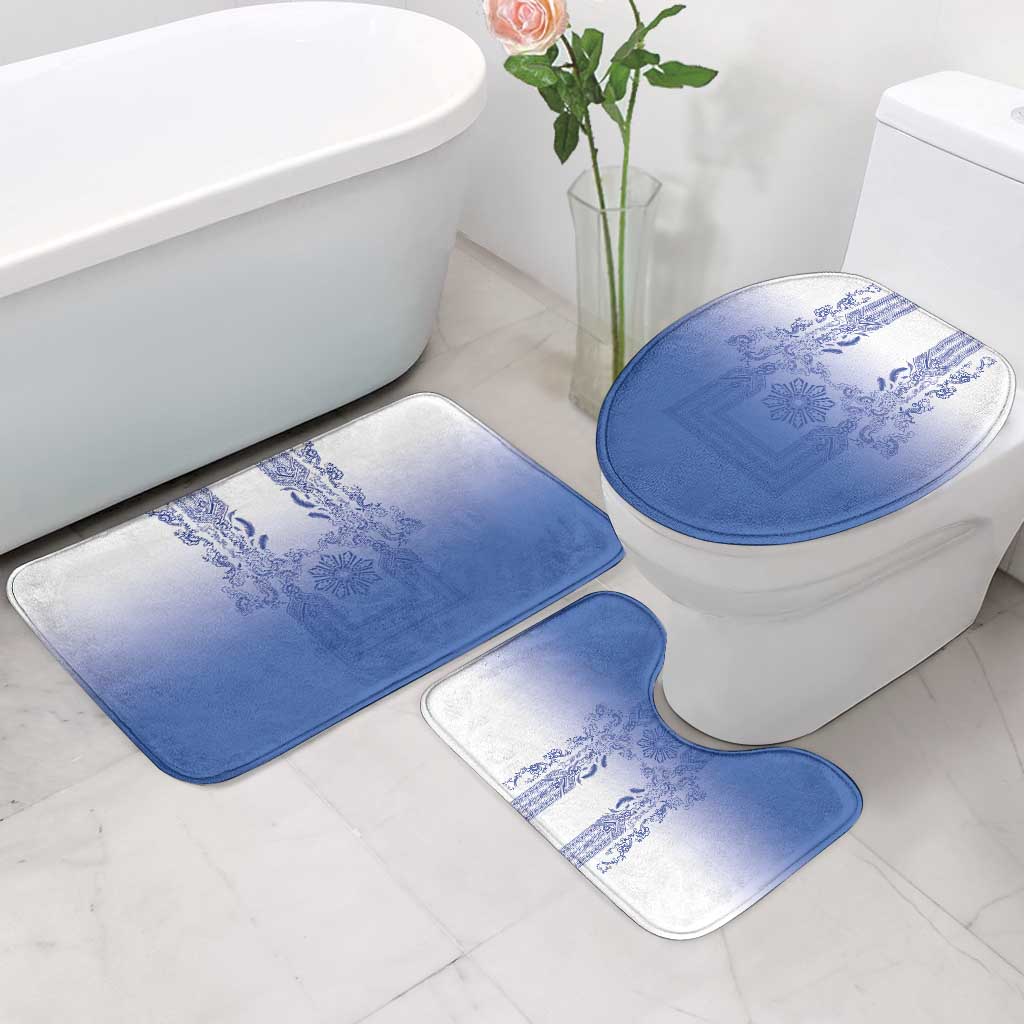 Philippines Barong Style Bathroom Set with Polynesian Art and Leaf Motif Blue Color LT03 - Polynesian Pride