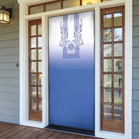 Philippines Barong Style Door Cover with Polynesian Art and Leaf Motif Blue Color LT03 - Polynesian Pride