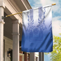 Philippines Barong Style Garden Flag with Polynesian Art and Leaf Motif Blue Color LT03 House Flag Blue - Polynesian Pride