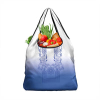 Philippines Barong Style Grocery Bag with Polynesian Art and Leaf Motif Blue Color LT03 1-pack One Size Blue - Polynesian Pride