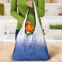 Philippines Barong Style Grocery Bag with Polynesian Art and Leaf Motif Blue Color LT03 - Polynesian Pride