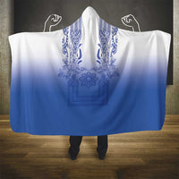 Philippines Barong Style Hooded Blanket with Polynesian Art and Leaf Motif Blue Color LT03 - Polynesian Pride