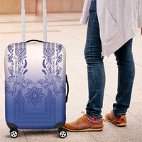 Philippines Barong Style Luggage Cover with Polynesian Art and Leaf Motif Blue Color LT03 Blue - Polynesian Pride