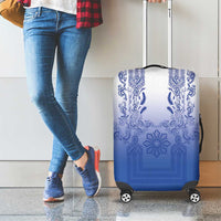 Philippines Barong Style Luggage Cover with Polynesian Art and Leaf Motif Blue Color LT03 - Polynesian Pride