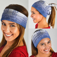 Philippines Barong Style Neck Gaiter with Polynesian Art and Leaf Motif Blue Color LT03 - Polynesian Pride