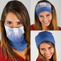 Philippines Barong Style Neck Gaiter with Polynesian Art and Leaf Motif Blue Color LT03 - Polynesian Pride