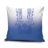 Philippines Barong Style Pillow Cover with Polynesian Art and Leaf Motif Blue Color LT03 Blue - Polynesian Pride