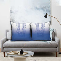 Philippines Barong Style Pillow Cover with Polynesian Art and Leaf Motif Blue Color LT03 - Polynesian Pride