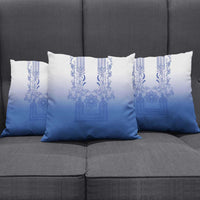 Philippines Barong Style Pillow Cover with Polynesian Art and Leaf Motif Blue Color LT03 - Polynesian Pride