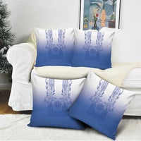 Philippines Barong Style Pillow Cover with Polynesian Art and Leaf Motif Blue Color LT03 - Polynesian Pride