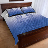 Philippines Barong Style Quilt Bed Set with Polynesian Art and Leaf Motif Blue Color LT03 - Polynesian Pride