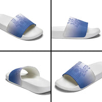 Philippines Barong Style Slide Sandals with Polynesian Art and Leaf Motif Blue Color LT03 - Polynesian Pride