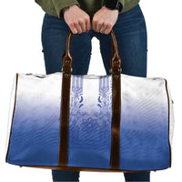 Philippines Barong Style Travel Bag with Polynesian Art and Leaf Motif Blue Color