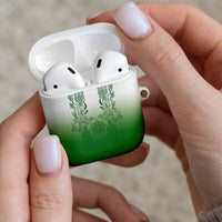 Philippines Barong Style AirPods Case with Polynesian Art and Leaf Motif Green Color LT03 - Polynesian Pride